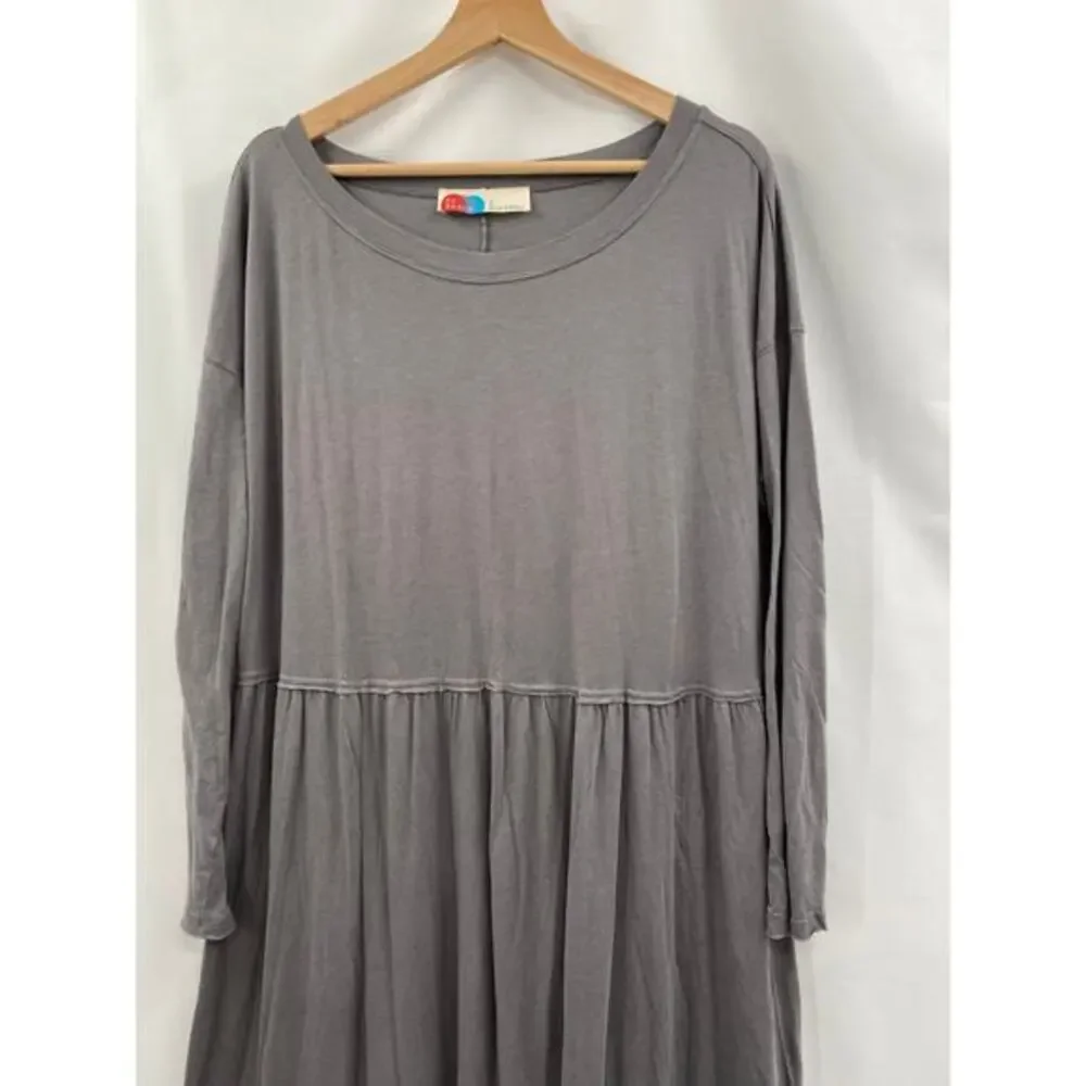 free people beach S gray long sleeve‎ maxi dress